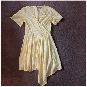 asos yellow asymmetrical dress